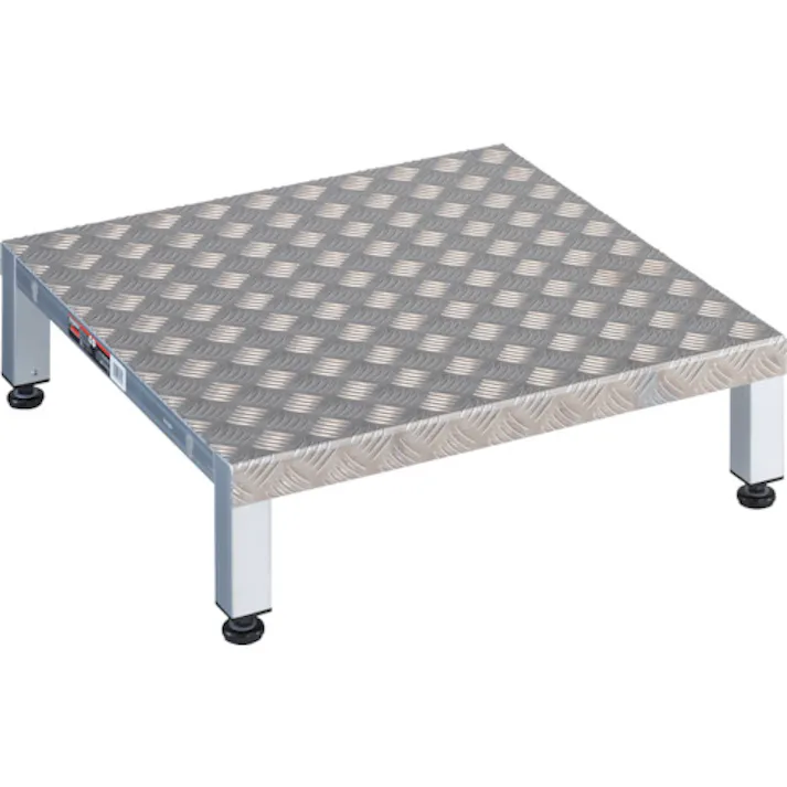 【CAINZ-DASH】トラスコ中山 高床式アルミ製ステップ 600X600XH190~220 TFSH-0660AL【別送品】