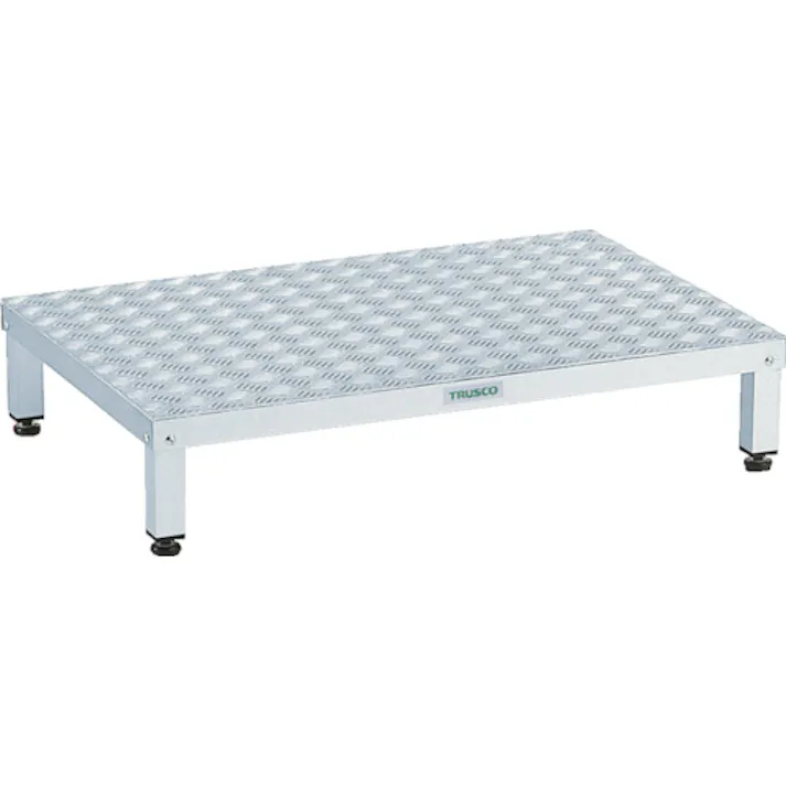 【CAINZ-DASH】トラスコ中山 高床式アルミ製ステップ 900X600XH190~220 TFSH-0960AL【別送品】
