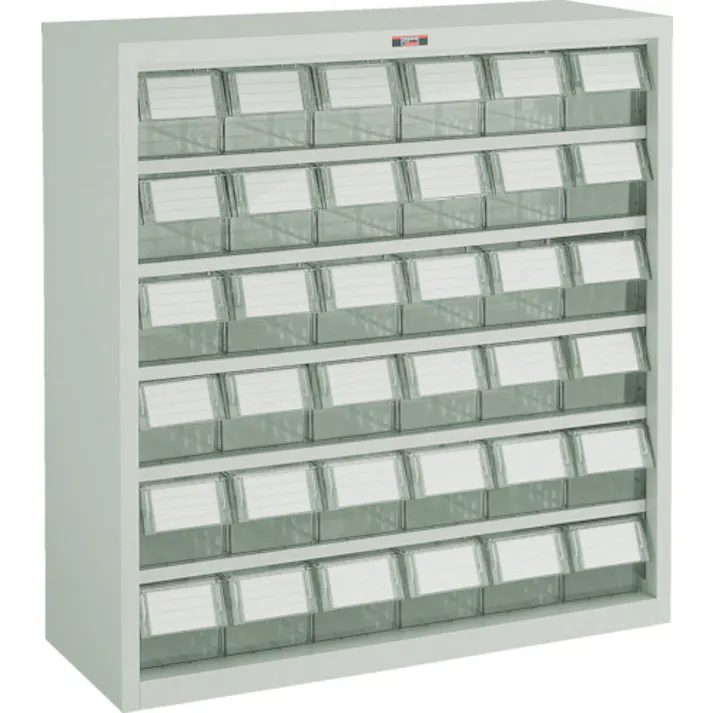 【CAINZ-DASH】トラスコ中山 コンテナラックケース バンラックケース L型 透明引出小X36個 H880 305L-N36S【別送品】