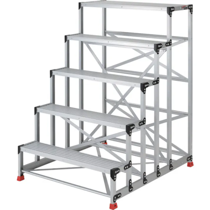 【CAINZ-DASH】トラスコ中山 作業用踏台 アルミ製・高強度タイプ 5段 TSF-51015【別送品】