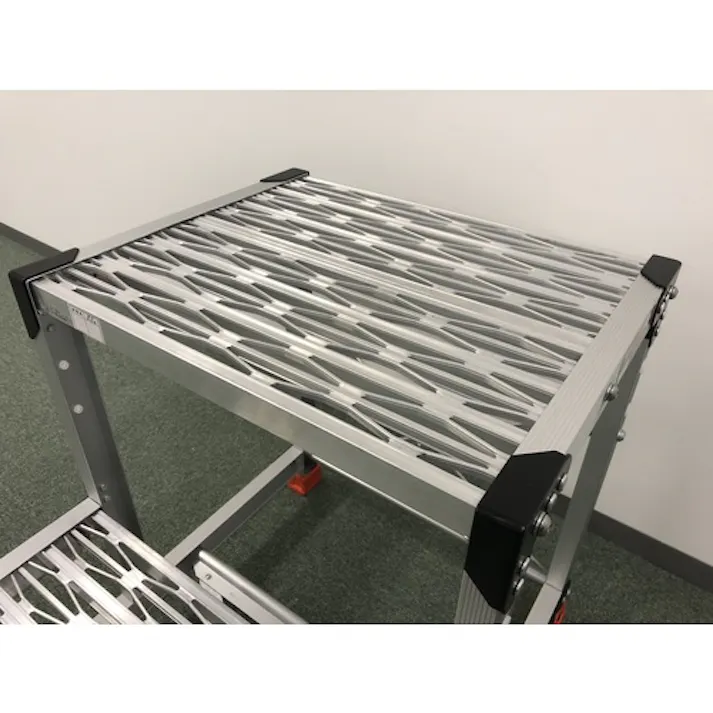 【CAINZ-DASH】トラスコ中山 作業用踏台 アルミ製・グレーチング仕様 SUS金具 2段 高さ0.6m 天板500×400 TSFGR-256【別送品】