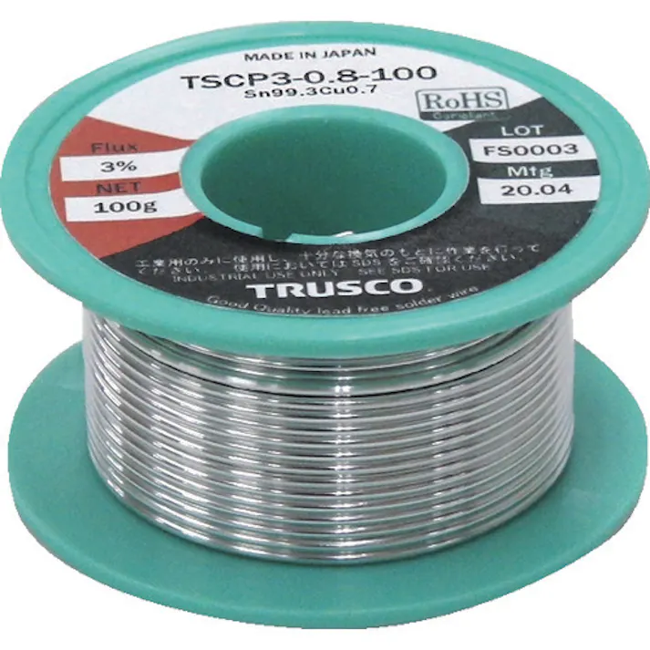 【CAINZ-DASH】トラスコ中山 低コスト鉛フリーはんだ(やに入り) 100G1.2 TSCP3-1.2-100【別送品】