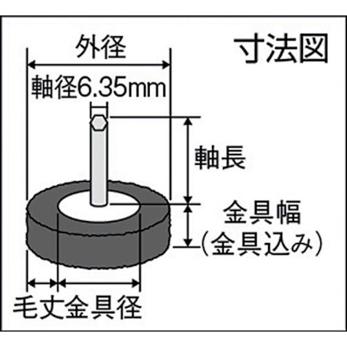 【CAINZ-DASH】トラスコ中山 軸付ホイールブラシ　φ１００Ｘ軸６．３５　ステンレス線０．３ TB-6253-60【別送品】