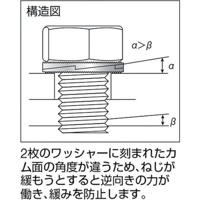 【CAINZ-DASH】トラスコ中山 ノルトロックワッシャー　スチール　デルタプロテクト　ＮＬ３（Ｍ３）　１４個入 B795-0003【別送品】