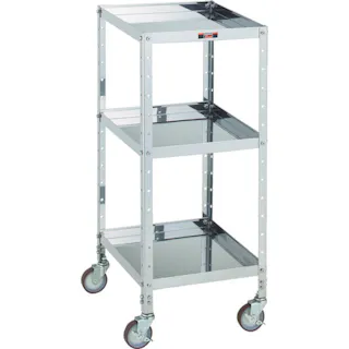 【CAINZ-DASH】トラスコ中山 V型ステンレスワゴン 350X420XH835 3段 VS-13SUS【別送品】