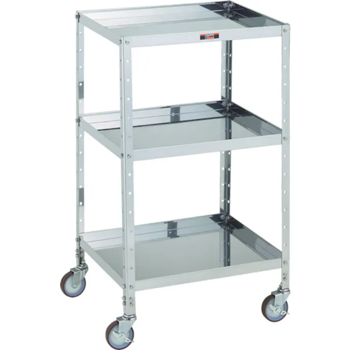 【CAINZ-DASH】トラスコ中山 V型ステンレスワゴン 482X420XH835 3段 VL-13SUS【別送品】