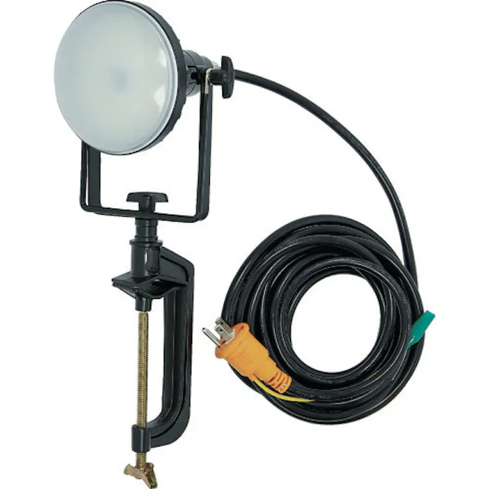 【CAINZ-DASH】トラスコ中山 LED投光器 DELKURO バイスタイプ 20W 10m アース付 2芯3芯両用タイプ RTLE-210EP-V【別送品】