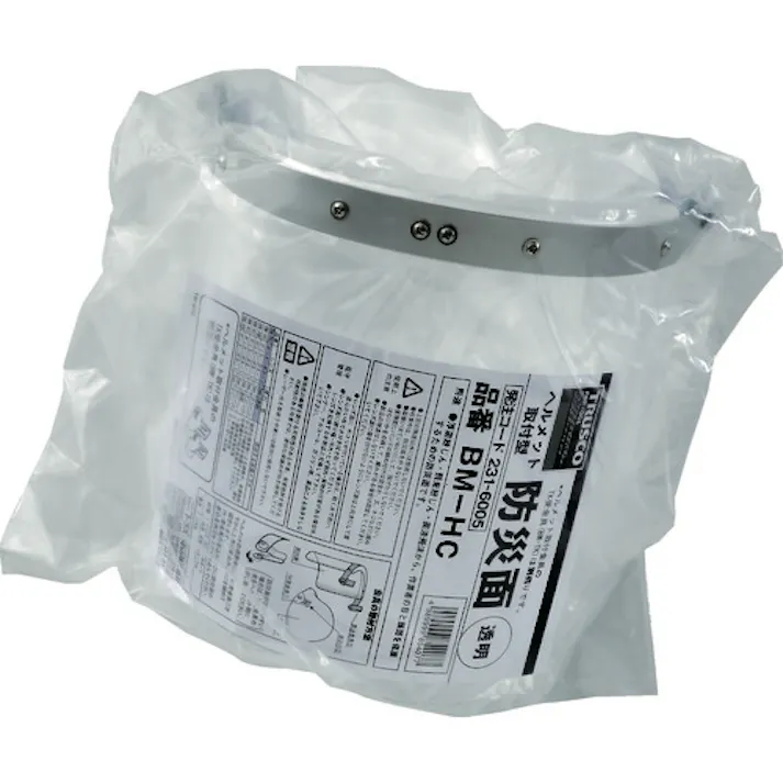 【CAINZ-DASH】トラスコ中山 ヘルメット取付型防災面 クリア BM-HC【別送品】