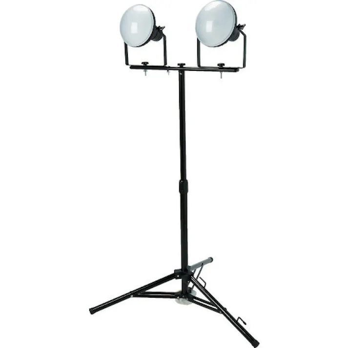 【CAINZ-DASH】トラスコ中山 LED投光器 DELKURO 三脚タイプ 2灯 50W 5m アース付 2芯3芯両用タイプ RTLE-505EP-SK2【別送品】