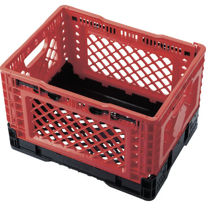 【CAINZ-DASH】トラスコ中山 折りたたみメッシュコンテナ25L レッド TR-MPB25-R【別送品】