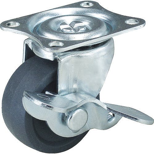 【CAINZ-DASH】トラスコ中山 キャスター　ＴＹＧシリーズ　自在ＳＰ付　エラストマー車　７５ｍｍ TYGEB-75【別送品】