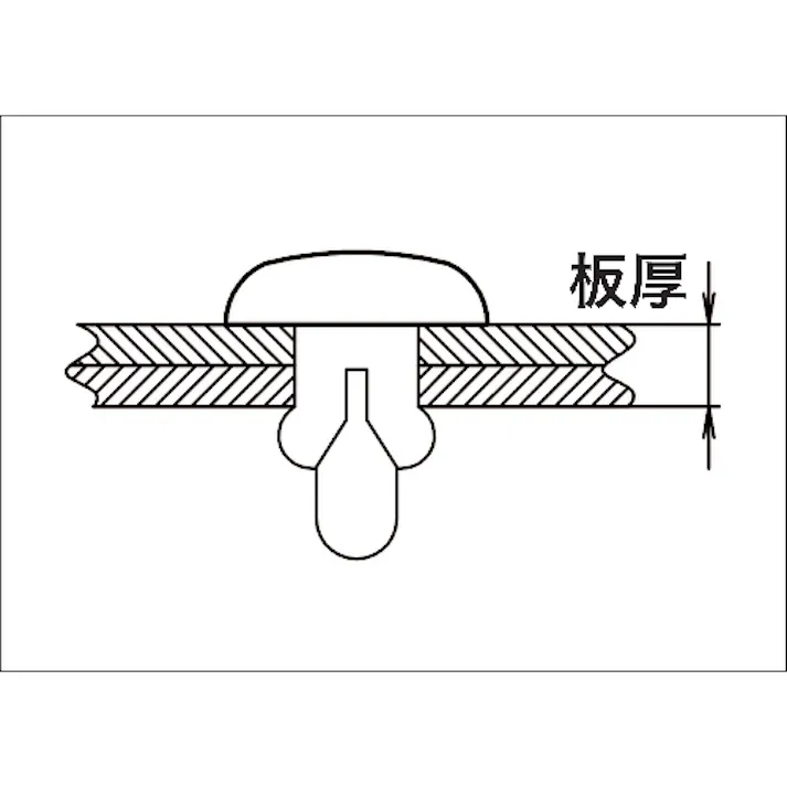 【CAINZ-DASH】トラスコ中山 プッシュリベット 板厚6.5~7.5mm 穴径4.1Φ 長さ9.0 白 50個入 TPR4090-W【別送品】