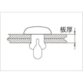 【CAINZ-DASH】トラスコ中山 プッシュリベット　板厚４．０～５．５ｍｍ　穴径６．１Φ　長さ８．０　黒　５０個入 TPR6080-BK【別送品】