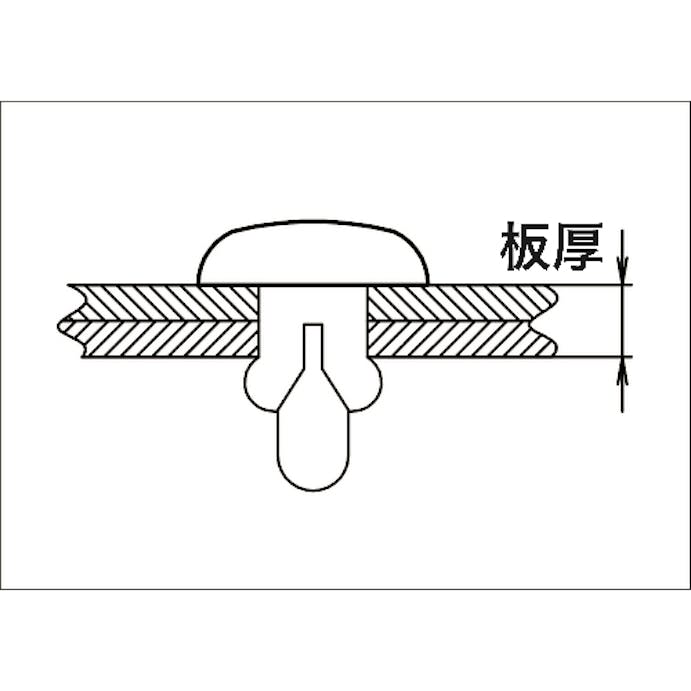 【CAINZ-DASH】トラスコ中山 プッシュリベット耐熱タイプ　板厚５．５～６．５ｍｍ　穴径４．１Φ　長さ８．０　２０個入 TPRT-4080【別送品】