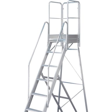 【CAINZ-DASH】トラスコ中山 踏み台ＴＤＡＤ用フルセット手すり　高さ９００ｍｍ　本体高さ２．１０ｍ用 TDAD-TF-210【別送品】