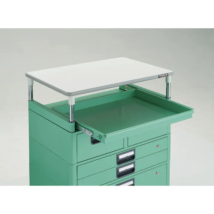 【CAINZ-DASH】トラスコ中山 ツールワゴン フェニックスワゴン 省音 600X400 H880 引出付 スライド1段 ホワイト PEW-960M1VXWT-W【別送品】