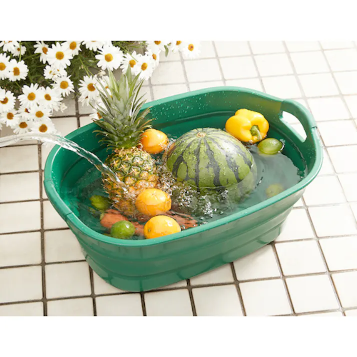 【CAINZ-DASH】トラスコ中山 折りたたみタライ 水抜栓付 グリーン 23L TORT-GN【別送品】