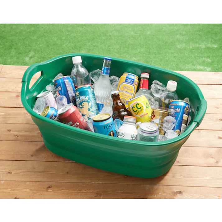 【CAINZ-DASH】トラスコ中山 折りたたみタライ 水抜栓付 グリーン 23L TORT-GN【別送品】