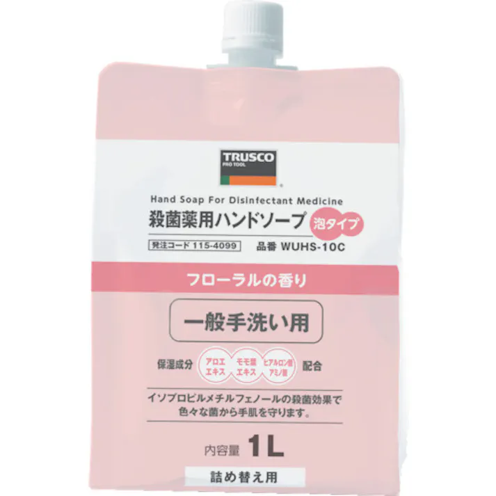 【CAINZ-DASH】トラスコ中山 殺菌薬用ハンドソープ 泡タイプ 詰替用1.0L WUHS-10C【別送品】