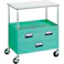 【CAINZ-DASH】トラスコ中山 ツールワゴン フェニックスワゴン 省音 750X500 H880 引出付 天板付 ヤンググリーン PEW-971VWT-YG【別送品】