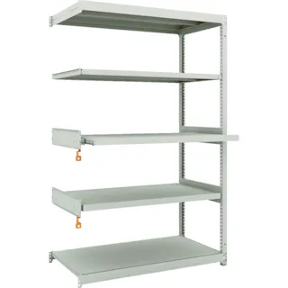 【CAINZ-DASH】トラスコ中山 スチールラック M1.5型軽中量棚 1160X595XH1800 5段うちスライド2段 連結 M1.5-6463M2B【別送品】