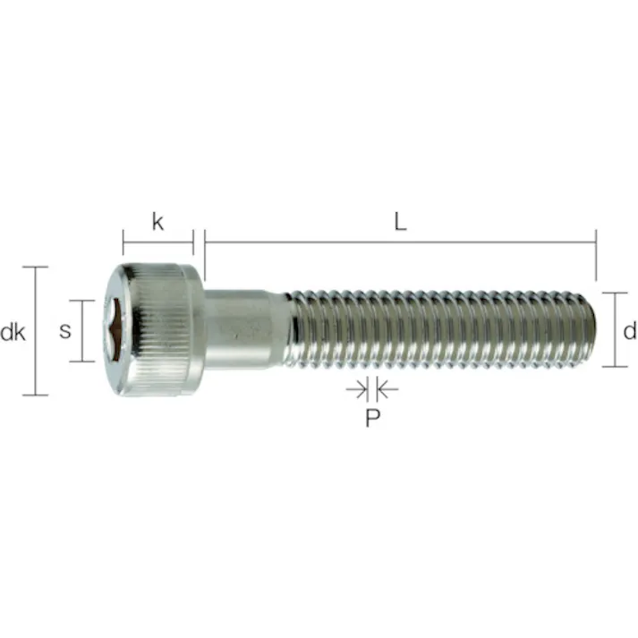 【CAINZ-DASH】トラスコ中山 六角穴付ボルト ニッケルメッキ 半ネジ M4×50 15本入 /キャップボルト(CAP) Y154-0450【別送品】
