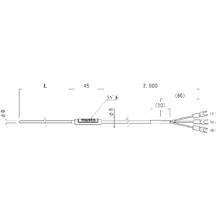 【CAINZ-DASH】トラスコ中山 温度センサー Pt100Ω測温抵抗体 1.6mmX150mm OSPT-16150Y【別送品】
