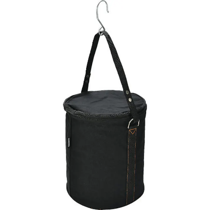 【CAINZ-DASH】トラスコ中山 電工バケツ 240X300 ファスナー蓋付き Sフック大付 ブラック TADB-240FF【別送品】