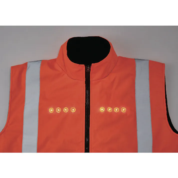 【CAINZ-DASH】トラスコ中山 フリース付安全ベスト LED付 オレンジ TFABL-O【別送品】
