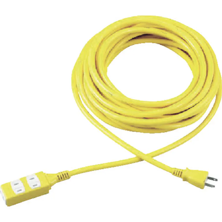 【CAINZ-DASH】トラスコ中山 ソフトタイププラグ 3個口タップ型 10m イエロー TRIS15-103-Y【別送品】