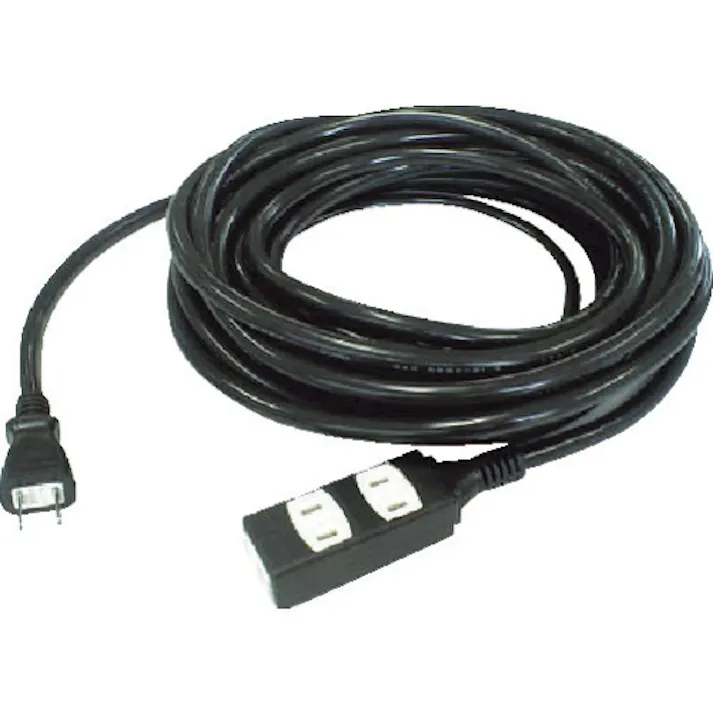 【CAINZ-DASH】トラスコ中山 ソフトタイププラグ 3個口タップ型 10m ブラック TRIS15-103-BK【別送品】