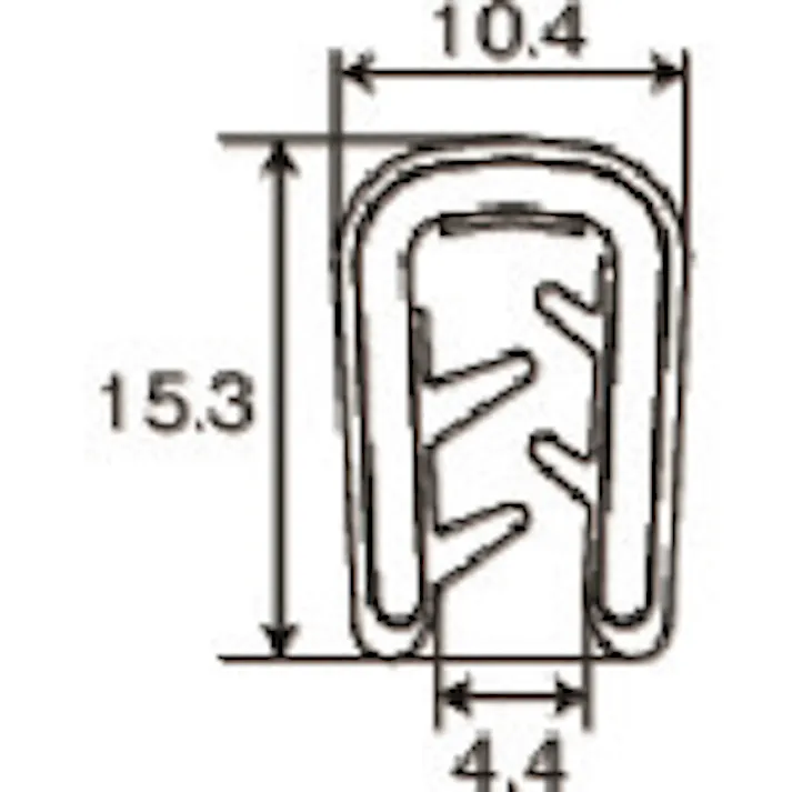 【CAINZ-DASH】トラスコ中山 オール樹脂ワンタッチガスケット 2m エラストマー 板厚 4.4mm 縦取り付け AJWP-ET01-2M-BK【別送品】