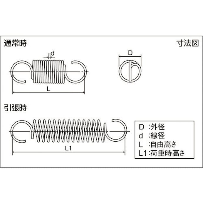 【CAINZ-DASH】トラスコ中山 引張ばね　ステンレス　Ｄ６．３ｘｄ０．４５ＸＬ２３．４（２０個入り） TESS-77156【別送品】