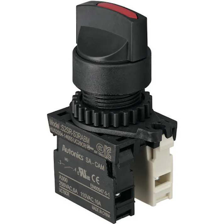 【CAINZ-DASH】トラスコ中山 セレクタスイッチ Φ25 90°2ノッチ 1a-1b 赤 25S-902-1A1B-R【別送品】