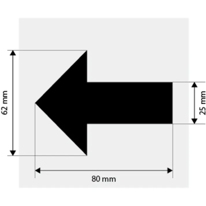 【CAINZ-DASH】トラスコ中山 マークステッカー 100×100 「矢印」マーク 透明地 黒文字 1枚入 TSN-100-M2-TM【別送品】