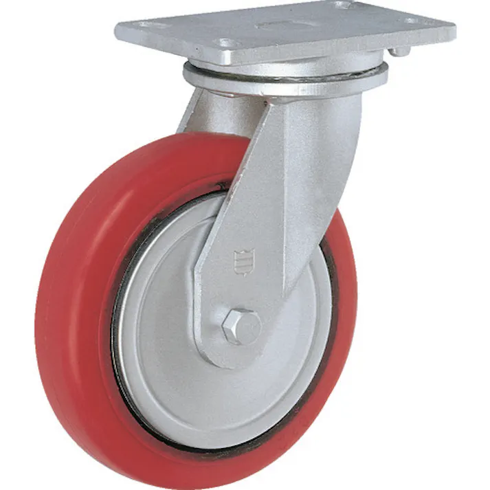 【CAINZ-DASH】トラスコ中山 重量キャスター 自在 100MM 耐湿ウレタン車輪320KGF HR/HM100320PCI-TG【別送品】