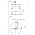 【CAINZ-DASH】トラスコ中山 重量キャスター　固定　１２５ＭＭ　耐湿ウレタン車輪３４５ＫＧＦ HR/HM125345RPCI-TG【別送品】