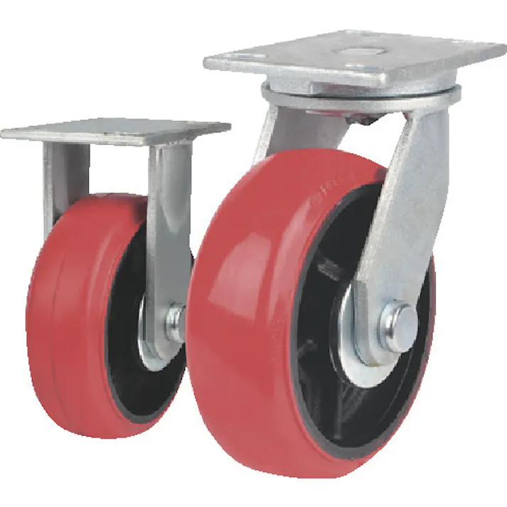 【CAINZ-DASH】トラスコ中山 重高荷重用キャスター 自在 200MM 耐湿ウレタン車輪700KGF HR/HM200700PCI-TG【別送品】