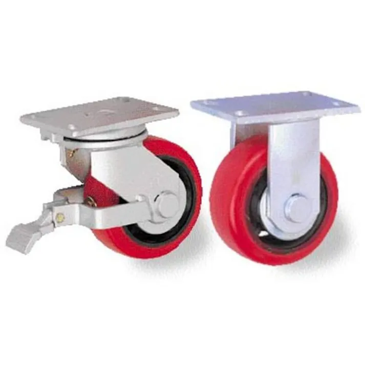 【CAINZ-DASH】トラスコ中山 重高荷重用キャスター 自在SP付 100MM 耐湿ウレタン車輪620KGF HR/HM100620PCI-TG-WB【別送品】