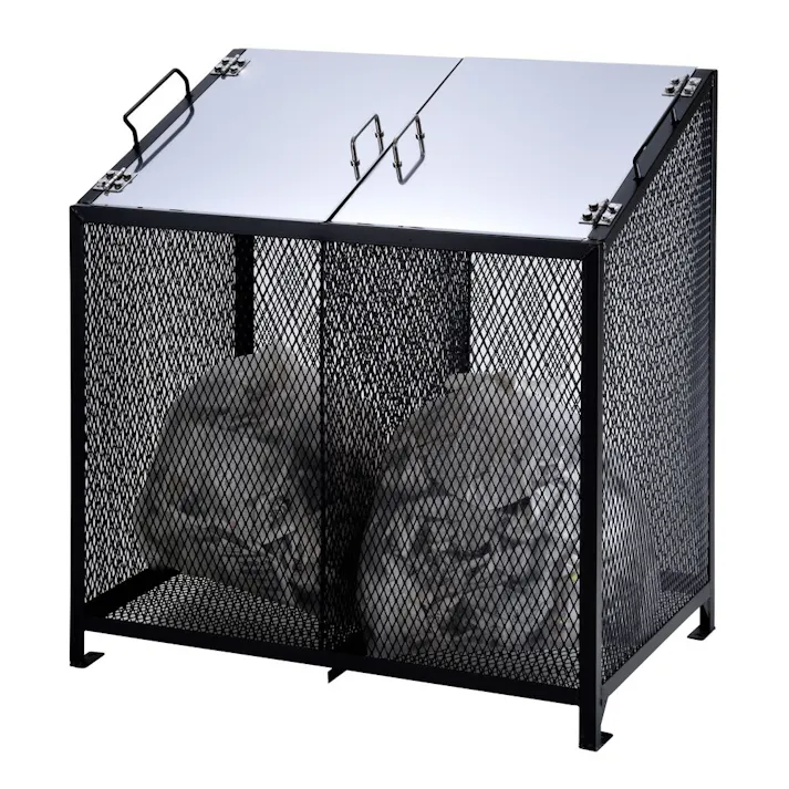 サンカ ゴミステーションBOX 中仕切り付 ステンレス扉 CZ-330NT