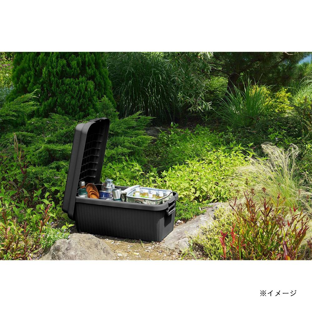 頑丈で座れるアウトドアコンテナ L ブラック 66L(販売終了) | キャンプ