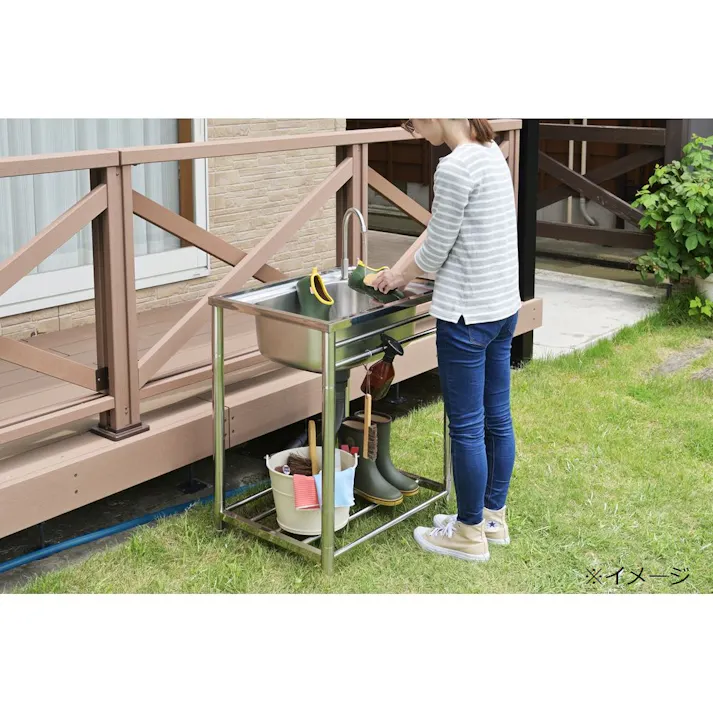 サンカ おそとキッチン ステンレス流し台65【別送品】