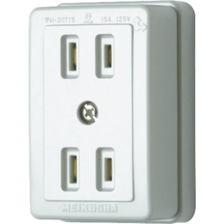 【CAINZ-DASH】明工社 ダブルコンセント(白) MR2741W【別送品】