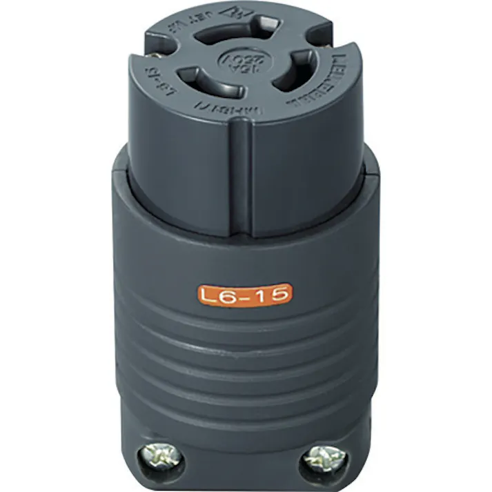 【CAINZ-DASH】明工社 接地2P15A引掛コネクターボデー(L6-15)15A.250V(黒) MH8171B【別送品】