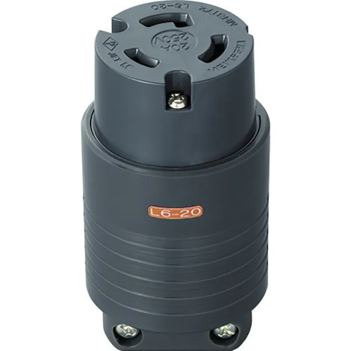 【CAINZ-DASH】明工社 接地2P20A引掛コネクターボデー(L6-20)20A.250V(黒) MH8172B【別送品】
