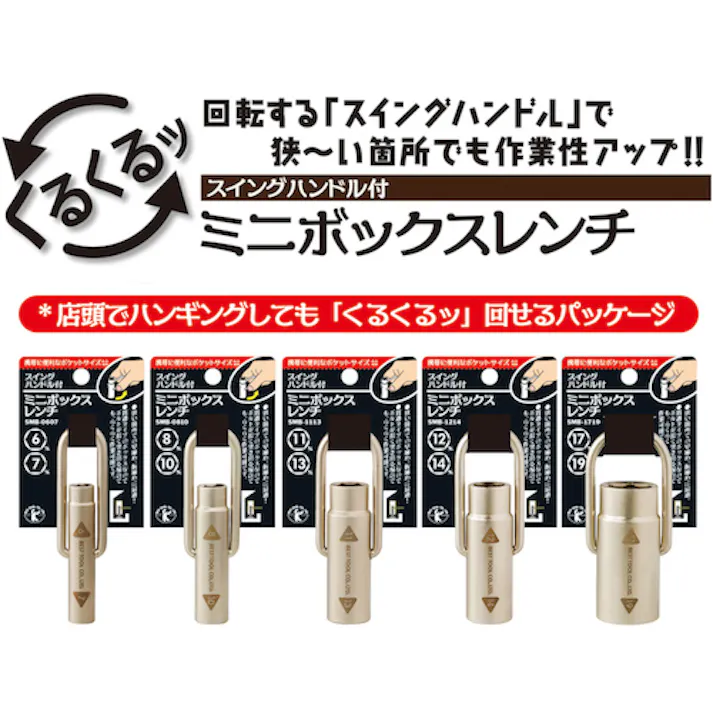 【CAINZ-DASH】ベストツール BEST スイングハンドル付ミニボックスレンチ 17x19 SMB-1719【別送品】