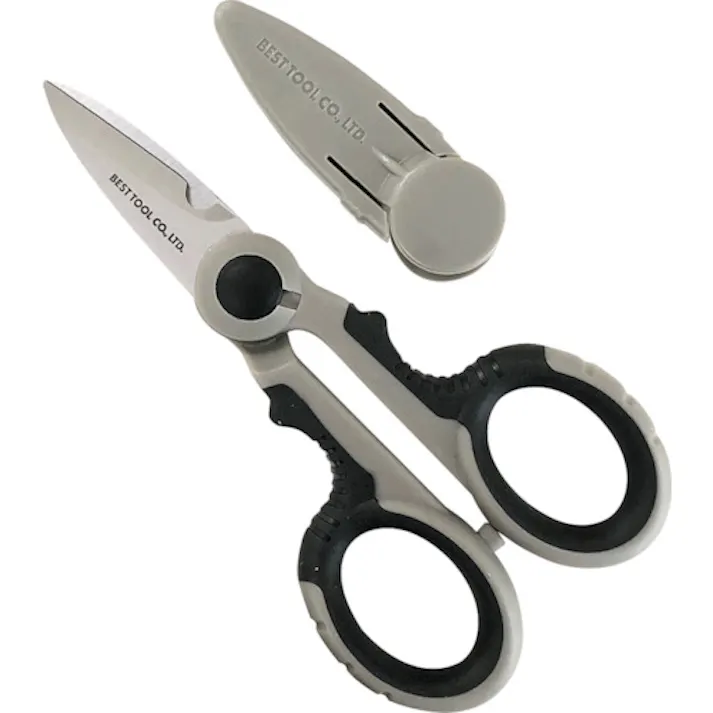 【CAINZ-DASH】ベストツール SBS ステンレス製万能鋏 マルチョキ・ミニ 安全キャップ付 S-502N【別送品】