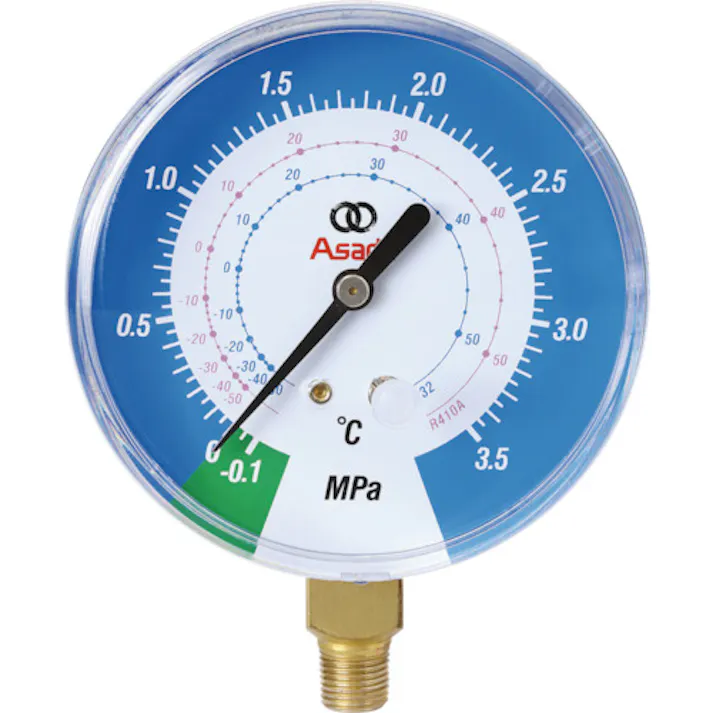 【CAINZ-DASH】アサダ R410A用低圧連成計φ80mm AI126【別送品】