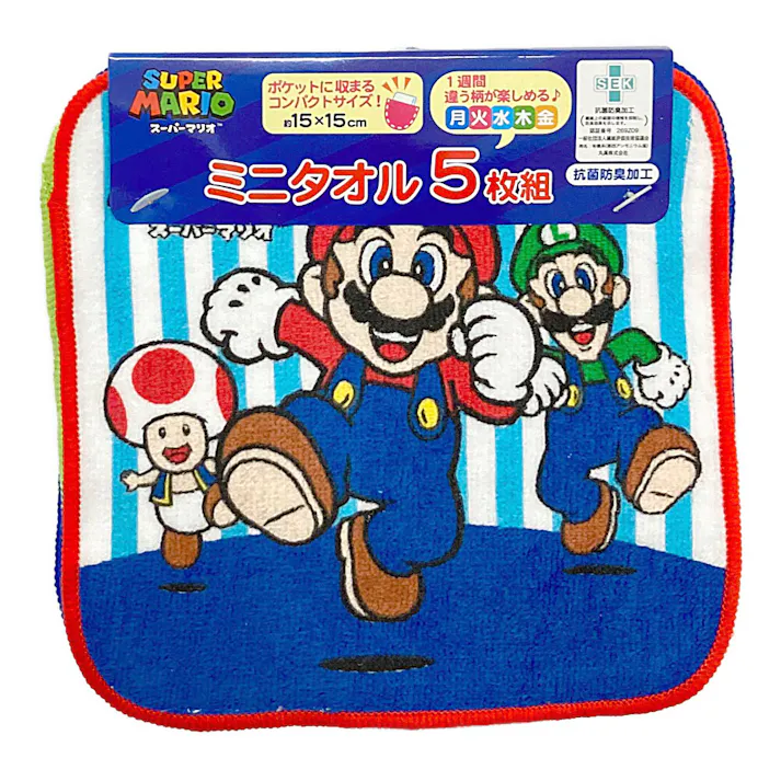 ミニタオル5P マリオ マリオワールド