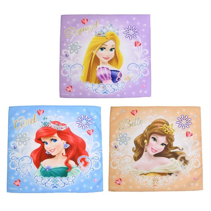 ディズニー プリンセス エレガントジュエリー ハンカチ/ランチクロス 3枚組